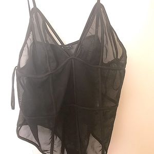 Fashion nova Black bodysuit teddy never worn